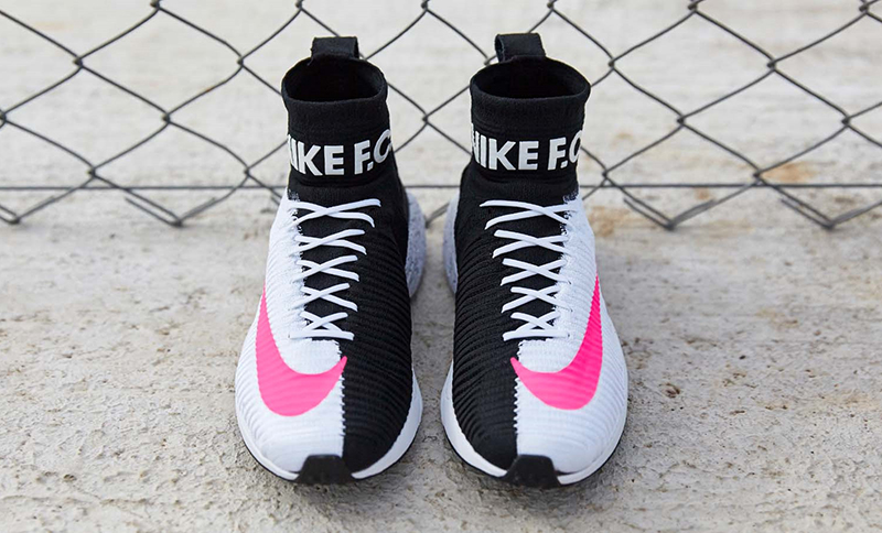 Nike Zoom Mercurial Flyknit IX F.C.吕布二代高帮套脚慢跑鞋阴阳黑白粉 图片1