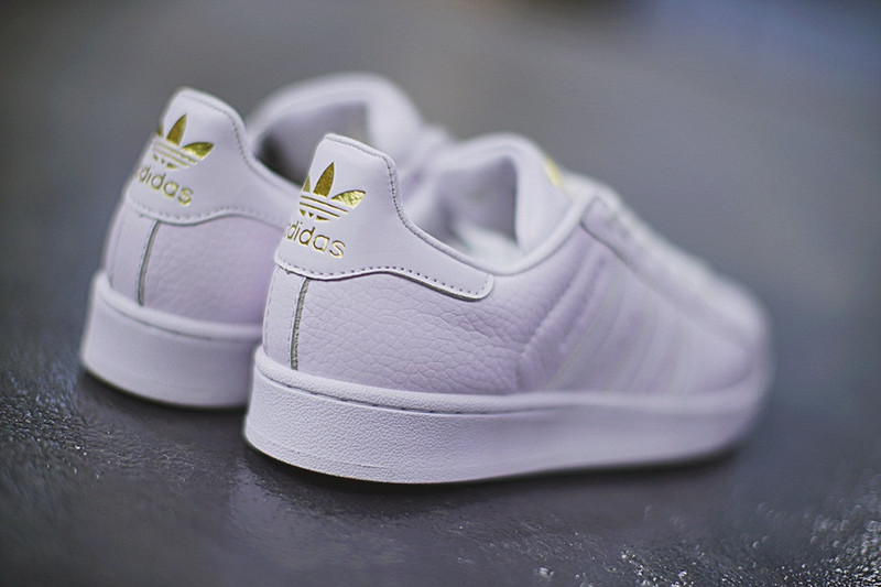 Adidas Originals Superstar  西瓜头休闲板鞋 荔枝纹全白金 图片1