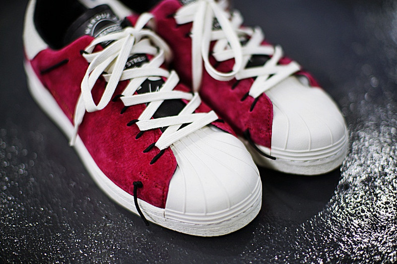 Adidas Y-3 Super Knot Superstar  贝壳头前卫板鞋  酒红白 图片8