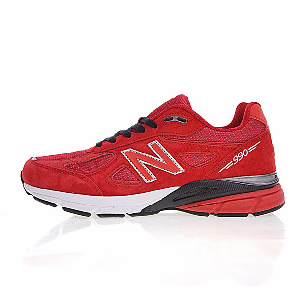 New Balance in USA M990V4代系列 复古运动跑步鞋“中国红黑白” 缩略图3