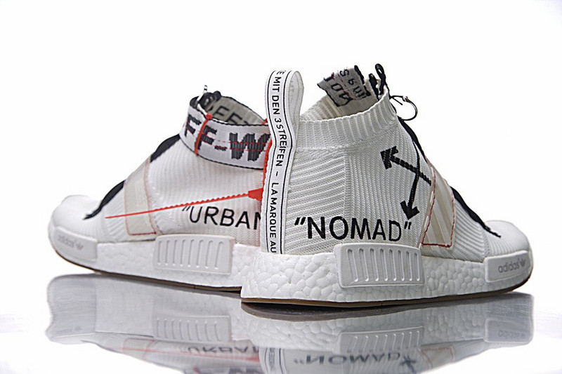 Adidas   OFF White x Adidas  Originals  NMD City Sock  中帮袜子爆米花慢跑鞋 白黑 图片3