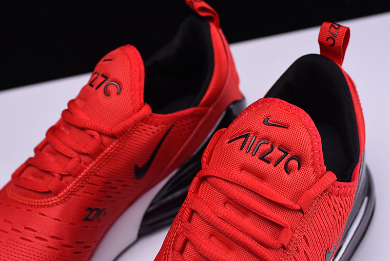 Nike Air Max 270系列后跟半掌气垫慢跑鞋 红黑黑底 图片4