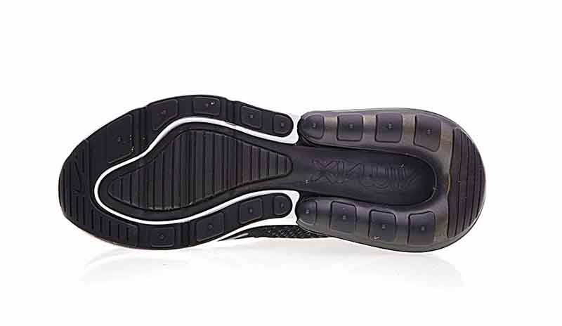 Nike Air 270 Flyknit 飞织版后跟半掌气垫慢跑鞋黑白 图片5