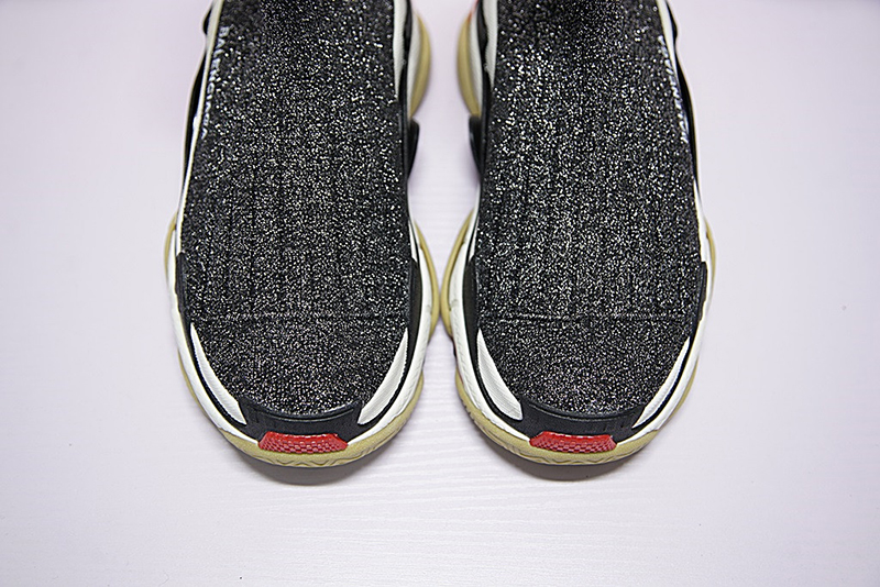 Balenciaga Triple-S knit Mid Sneaker 复古厚底做旧姥爷中帮袜子球鞋深灰闪银 图片2