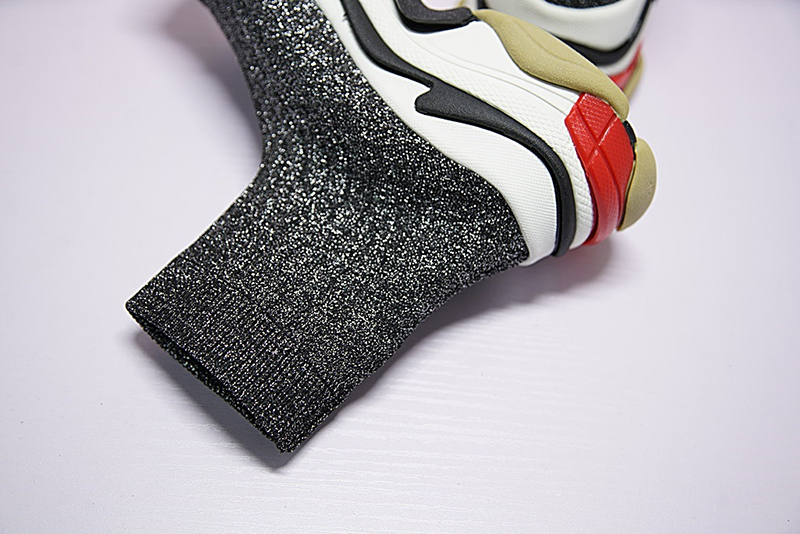 Balenciaga Triple-S knit Mid Sneaker 复古厚底做旧姥爷中帮袜子球鞋深灰闪银 图片4
