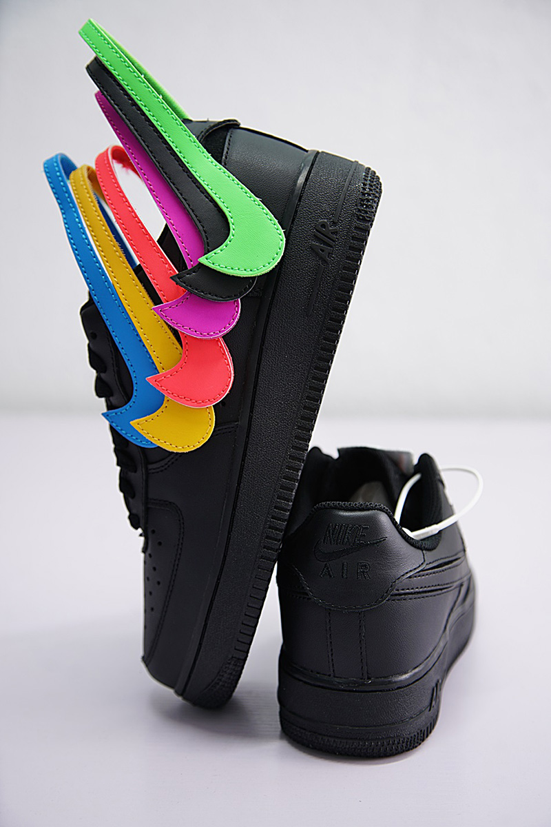 NIKE AIR FORCE 1 07 QS SWOOSH PACK 魔术贴黑彩勾 图片7