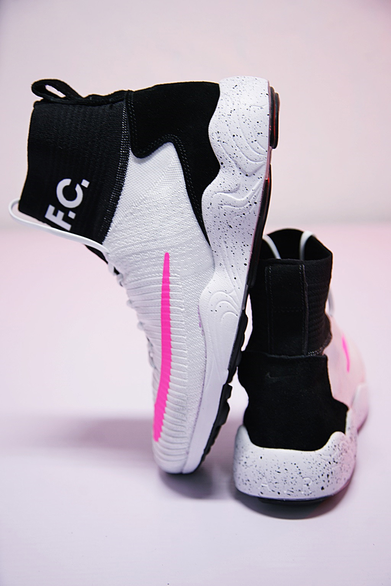 Nike Zoom Mercurial Flyknit IX F.C.吕布二代高帮套脚慢跑鞋阴阳黑白粉 图片6