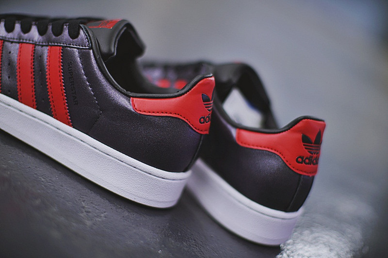 Adidas Originals Superstar  西瓜头休闲板鞋  钛钢黑红 图片7