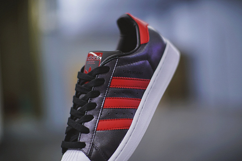 Adidas Originals Superstar  西瓜头休闲板鞋  钛钢黑红 图片6