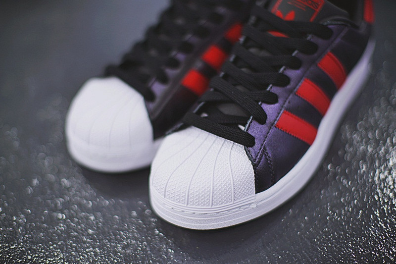 Adidas Originals Superstar  西瓜头休闲板鞋  钛钢黑红 图片9