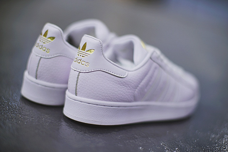 Adidas Originals Superstar 西瓜头休闲板鞋 荔枝纹全白金