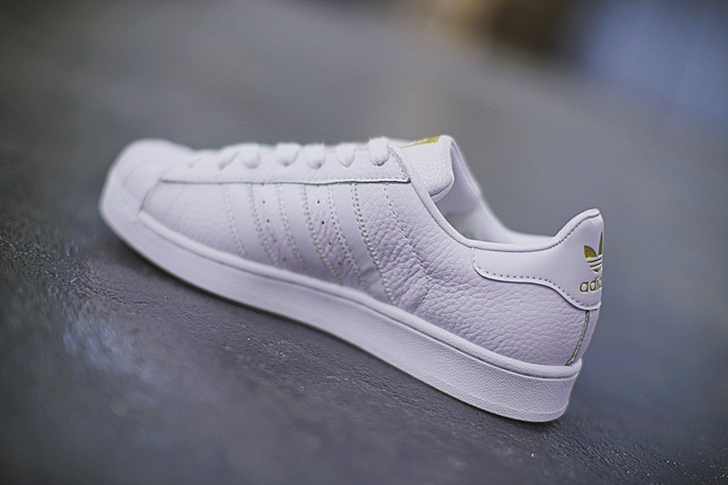 Adidas Originals Superstar  西瓜头休闲板鞋 荔枝纹全白金 图片7