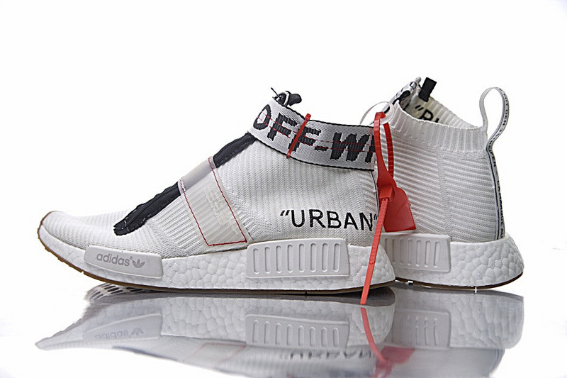 Adidas   OFF White x Adidas  Originals  NMD City Sock  中帮袜子爆米花慢跑鞋 白黑 图片4