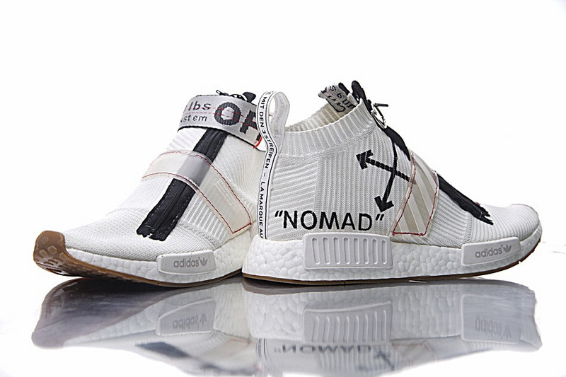 Adidas   OFF White x Adidas  Originals  NMD City Sock  中帮袜子爆米花慢跑鞋 白黑 图片9