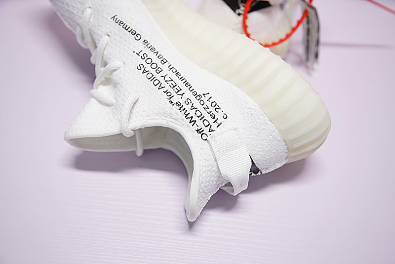 OFF white x Adidas Yeezy 350V2 Boost 系列中帮百搭慢跑鞋OW白黑斑马线 图片3