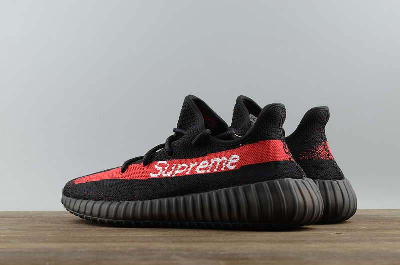 Adidas Yeezy Boost 350 V2 椰子鞋黑红Supreme联名 图片4