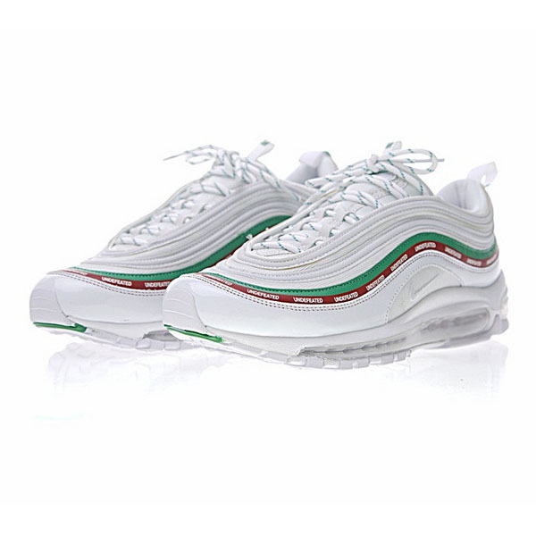 Nike Undefeated x Nike Air Max 97 OG 20周年复刻气垫跑鞋 五杆白绿红