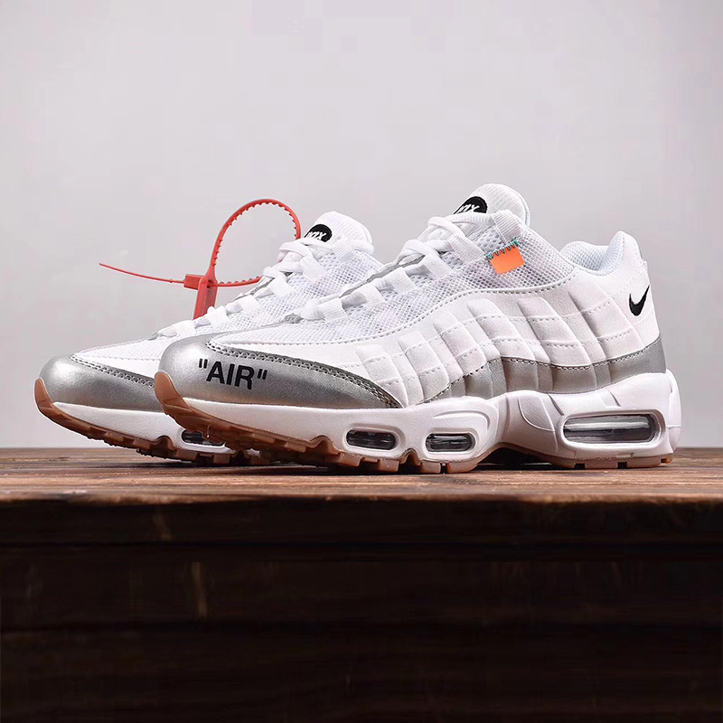 OFF white x Nike Air Max 95 复古气垫慢跑鞋“OW白银黑橘” 缩略图5