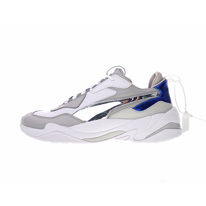 PUMA Thunder Spectra 电击系列复古老爹透气皮革慢跑鞋“灰白电镀蓝银” 缩略图2