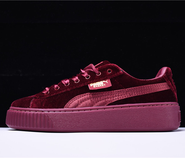 Puma Platform Velvet彪马简版蕾哈娜丝绒厚底鞋“酒红色” 缩略图2