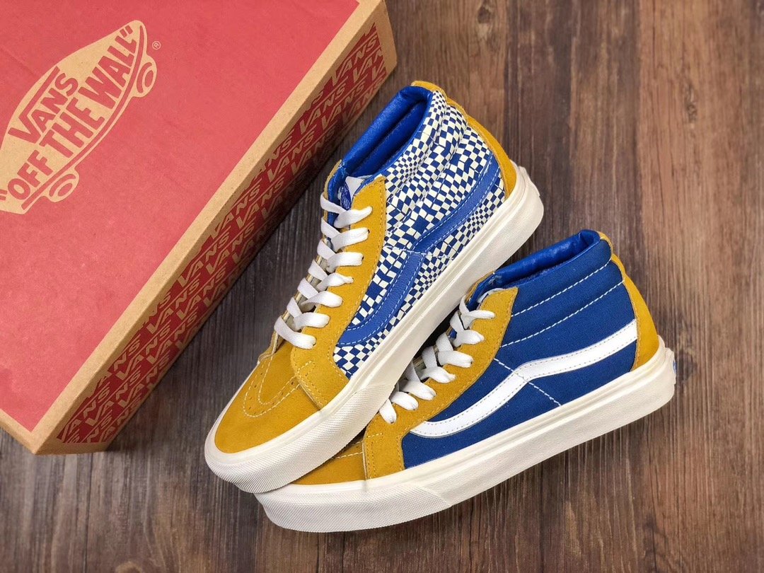 Vans SK8-Mid万斯拼色万花筒中帮阴阳板鞋