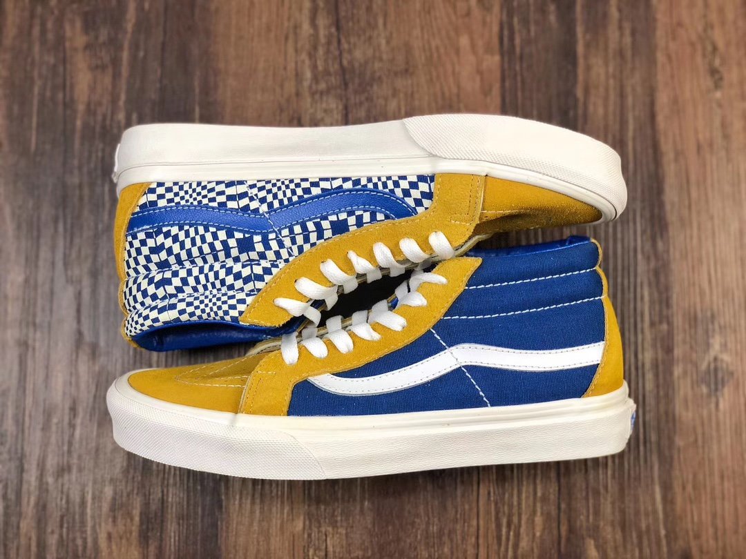 Vans SK8-Mid万斯拼色万花筒中帮阴阳板鞋