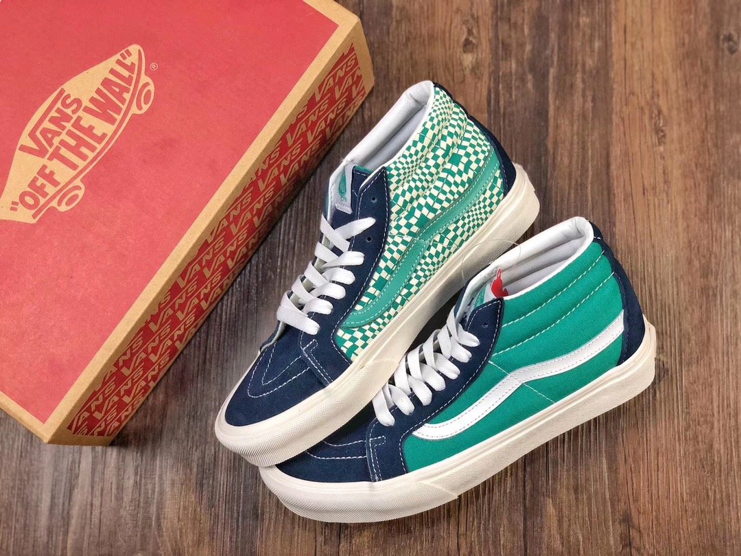 Vans SK8-Mid 万斯 拼色万花筒 中帮阴阳板鞋