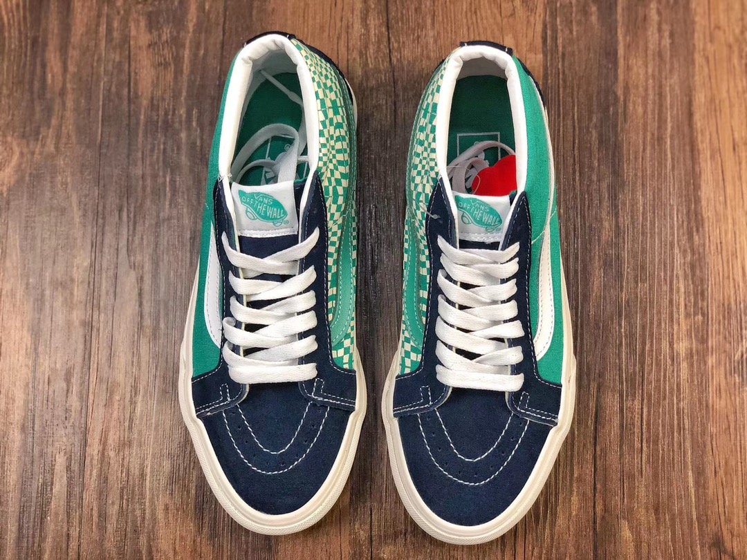 Vans SK8-Mid 万斯 拼色万花筒 中帮阴阳板鞋