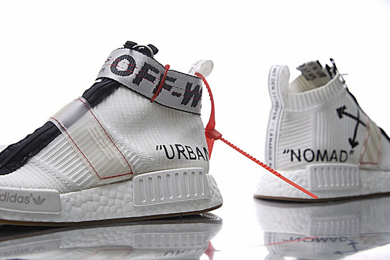 Adidas   OFF White x Adidas  Originals  NMD City Sock  中帮袜子爆米花慢跑鞋 白黑 图片6