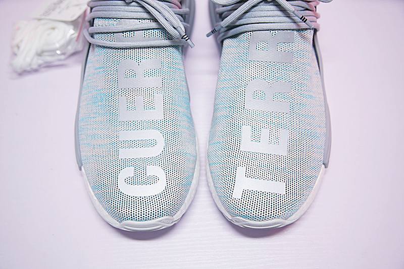 Pharrell Williams x adidas Originals NMD Hu Trail NERD人类系列休闲慢跑鞋反光渐变灰蓝 图片3