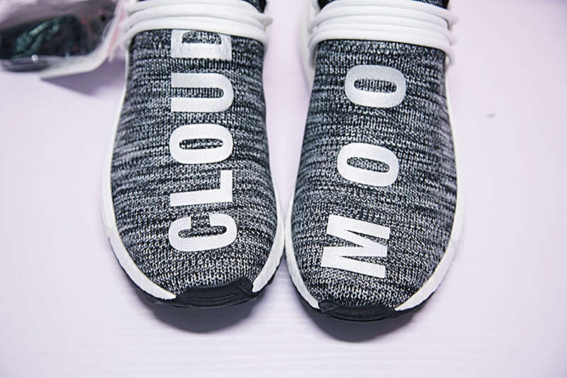 Pharrell Williams x adidas Originals NMD Hu Trail NERD人类系列休闲慢跑鞋反光奥利奥灰白 图片3