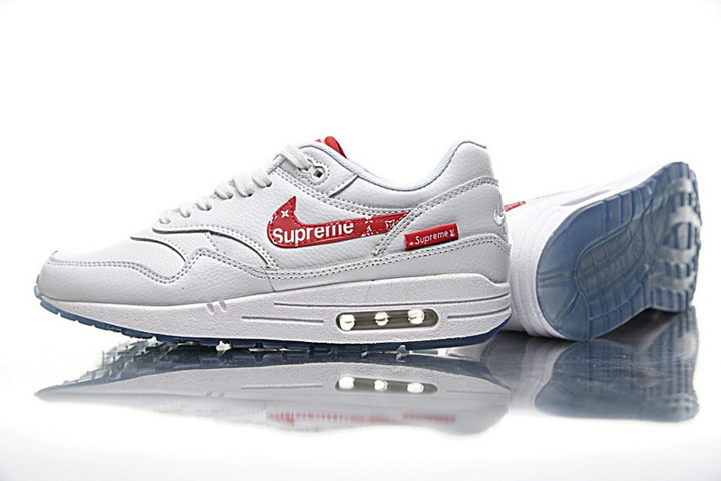 Nike Supreme x Louis Vuitton x Nike Air Max 1 Custom 白红【潮鞋之家】