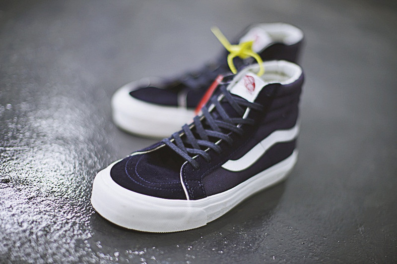 Vans Vault OG SK8 HI LX  高帮硫化板鞋系列  海军蓝白 图片5