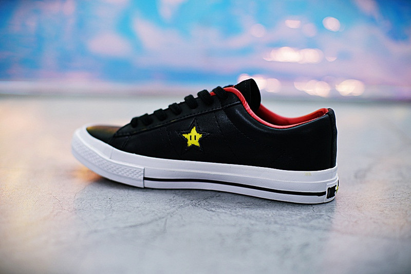 匡威  Super Mario Bros x Converse  One Star  40周年纪念硫化板鞋  黑红 图片6