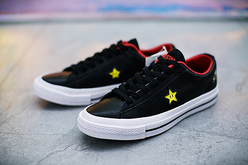 匡威  Super Mario Bros x Converse  One Star  40周年纪念硫化板鞋  黑红 图片4