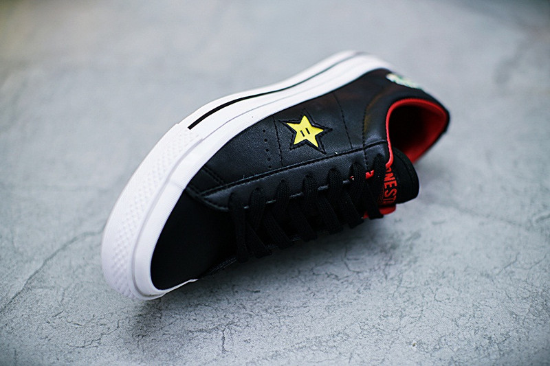 匡威  Super Mario Bros x Converse  One Star  40周年纪念硫化板鞋  黑红 图片10