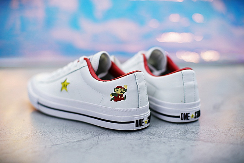 匡威  Super Mario Bros x Converse  One Star  40周年纪念硫化板鞋  白红 图片4