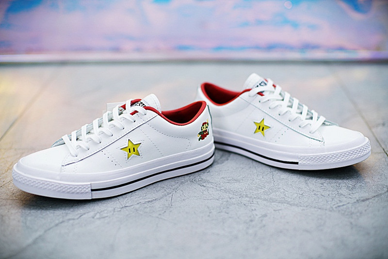 匡威  Super Mario Bros x Converse  One Star  40周年纪念硫化板鞋  白红 图片2