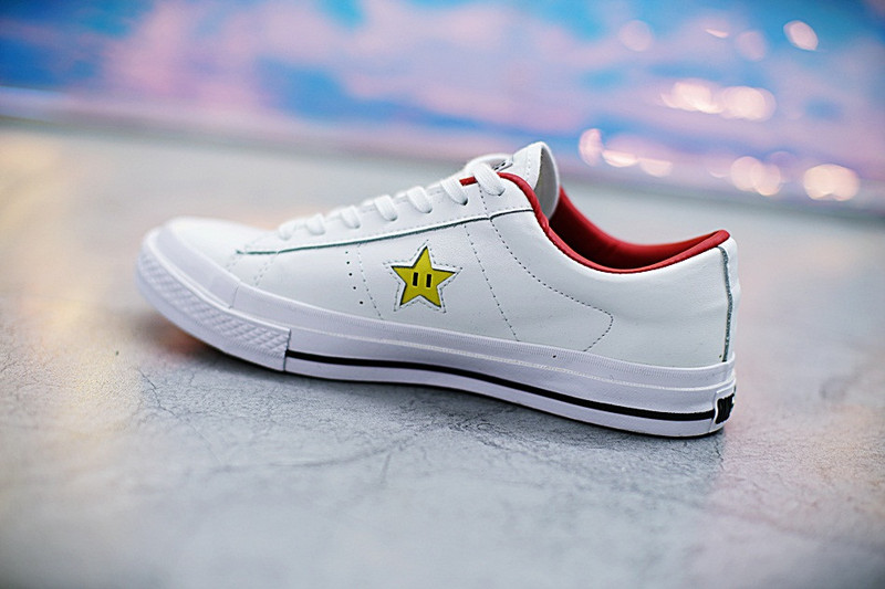 匡威  Super Mario Bros x Converse  One Star  40周年纪念硫化板鞋  白红 图片6