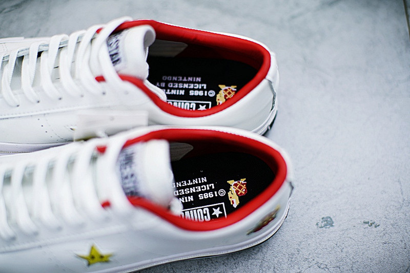 匡威  Super Mario Bros x Converse  One Star  40周年纪念硫化板鞋  白红 图片7