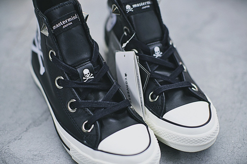 匡威 Mastermind Japan  x Converse  One Star Hi Chuck  100周年纪念高帮硫化板鞋  侧方骷髅头 图片8