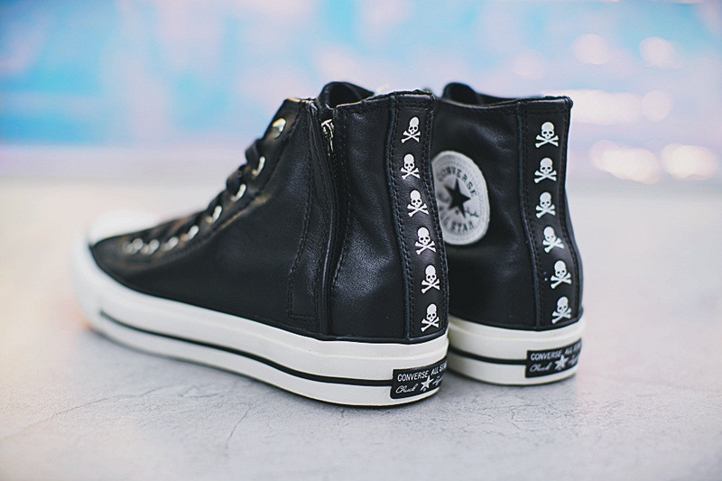 匡威 Mastermind Japan  x Converse  One Star Hi Chuck  100周年纪念高帮硫化板鞋  后跟骷髅头 图片3