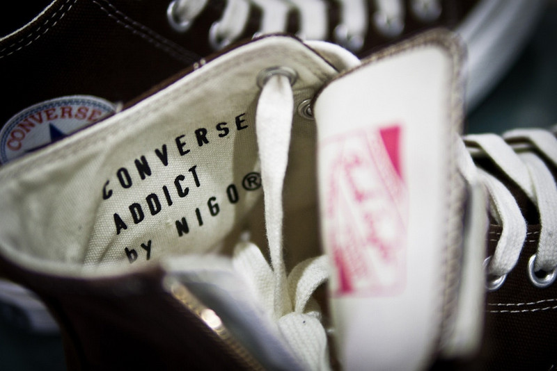 匡威 Nigo x Converse Addict Chuck Taylor All star Zip-Hi  硫化板鞋 棕色 图片8