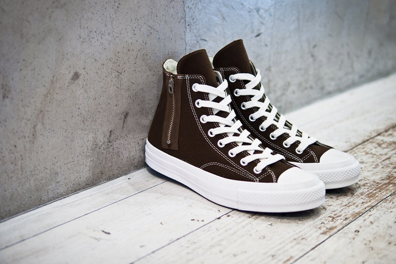 匡威 Nigo x Converse Addict Chuck Taylor All star Zip-Hi  硫化板鞋 棕色 图片9