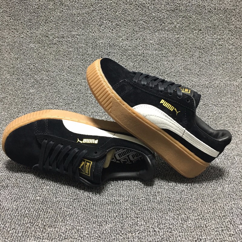 PUMA蕾哈娜Suede Platform牛筋厚底松糕鞋彪马板鞋  黑白棕 图片2