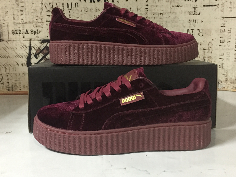 彪马 Puma Suede Creepers 蕾哈娜松糕天鹅绒厚底松糕 刘雯同款 酒红色 图片1