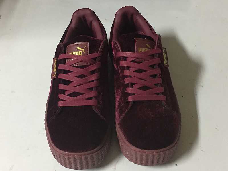 彪马 Puma Suede Creepers 蕾哈娜松糕天鹅绒厚底松糕 刘雯同款 酒红色 图片2