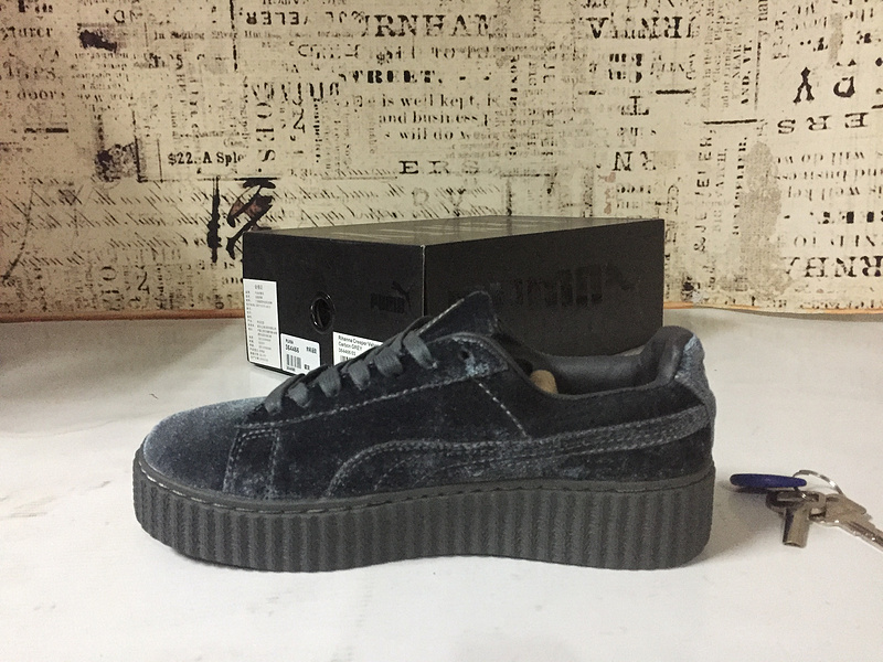 彪马 Puma Suede Creepers 蕾哈娜松糕天鹅绒厚底松糕 刘雯同款 灰色 图片5