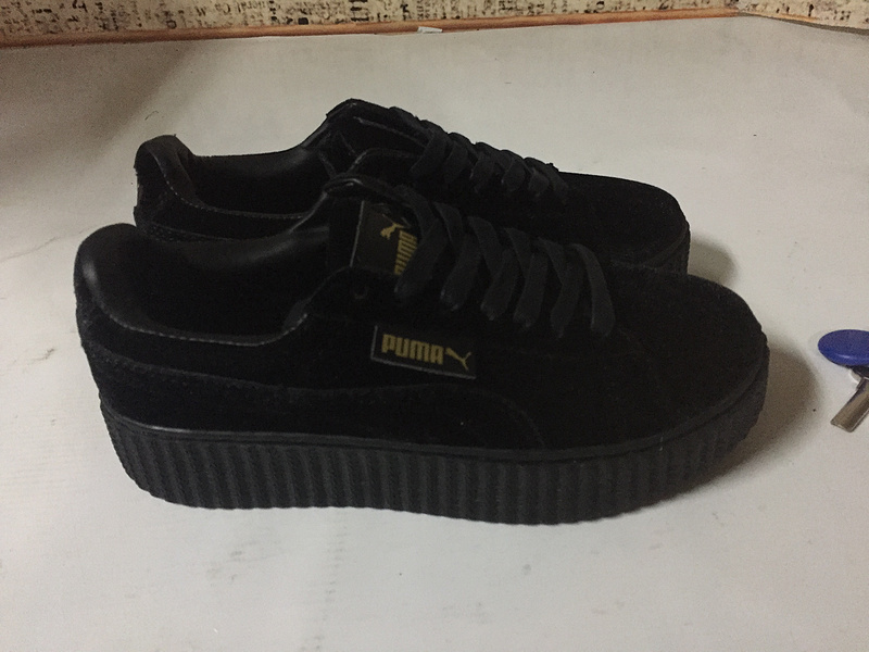 彪马 Puma Suede Creepers 蕾哈娜松糕天鹅绒厚底松糕 刘雯同款 黑色 图片3