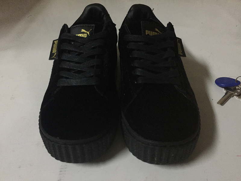 彪马 Puma Suede Creepers 蕾哈娜松糕天鹅绒厚底松糕 刘雯同款 黑色 图片1